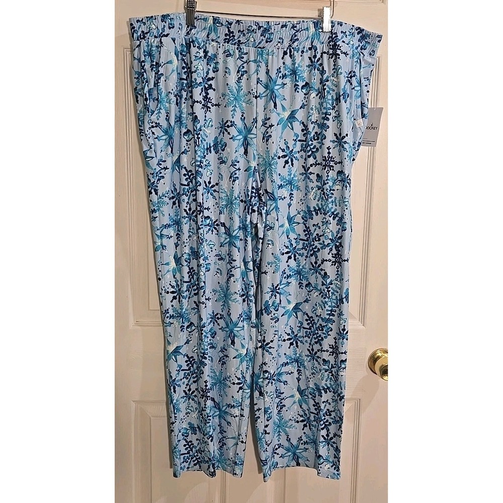 Jockey Lounge Pants 3XL Womens Blue Snowflake Design NEW
